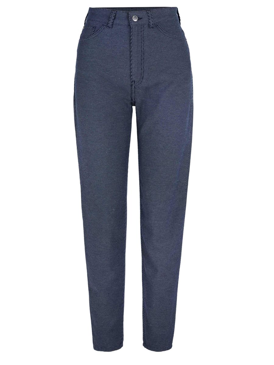 High-Waist Jeans mit Nadelstreifen
