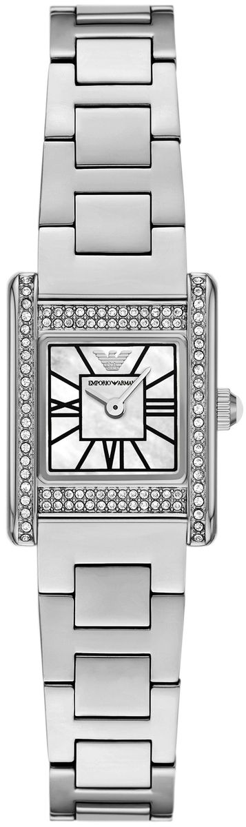 Elegante Rechteckige Uhr mit Kristallbesatz