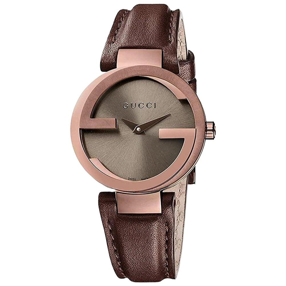 Interlocking G Lederarmband Uhr