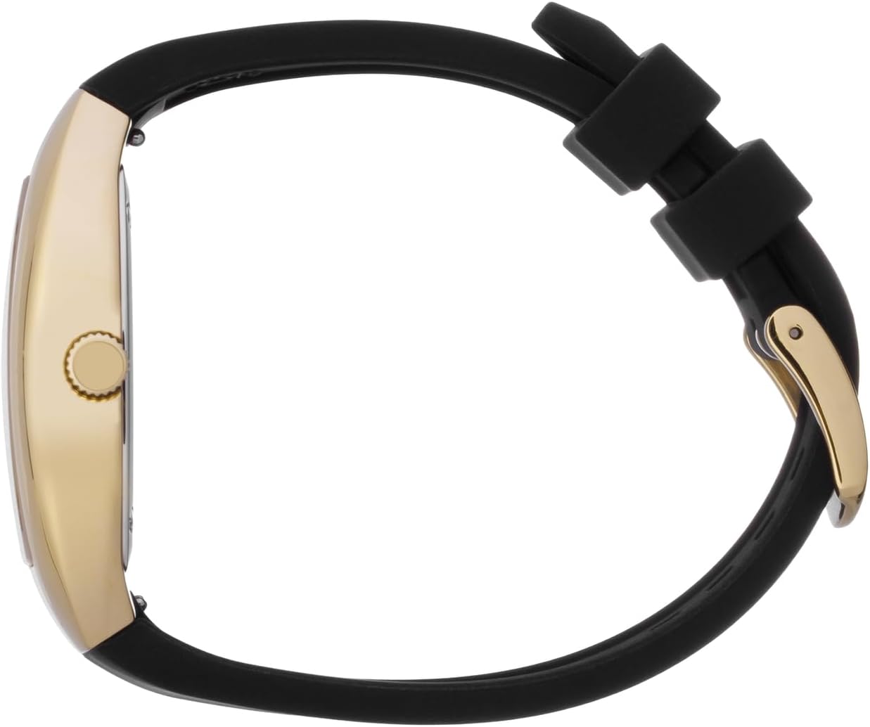 Elegante Tonneau-Uhr mit Silikonarmband