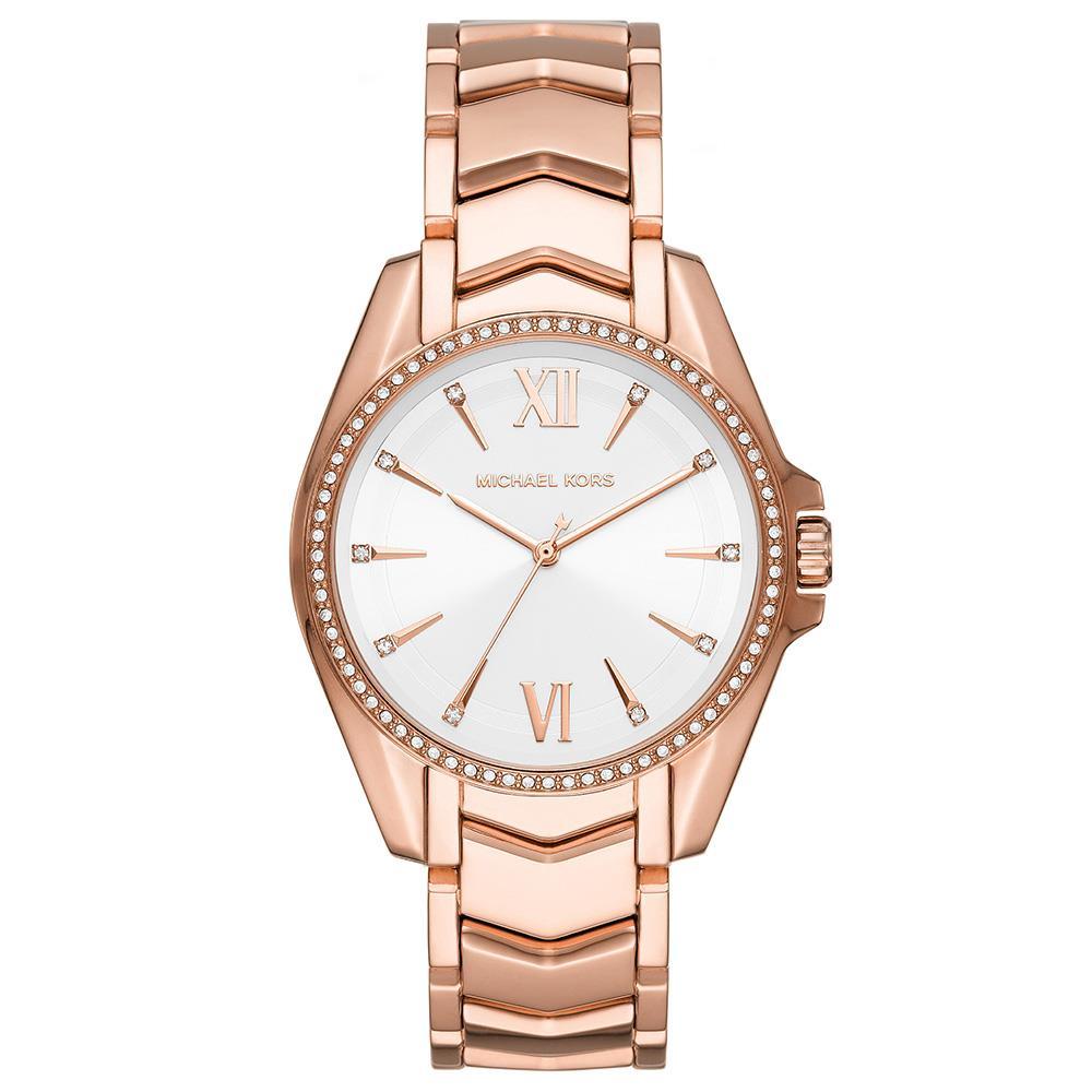 Whitney Kristall-Verzierte Roségoldene Armbanduhr
