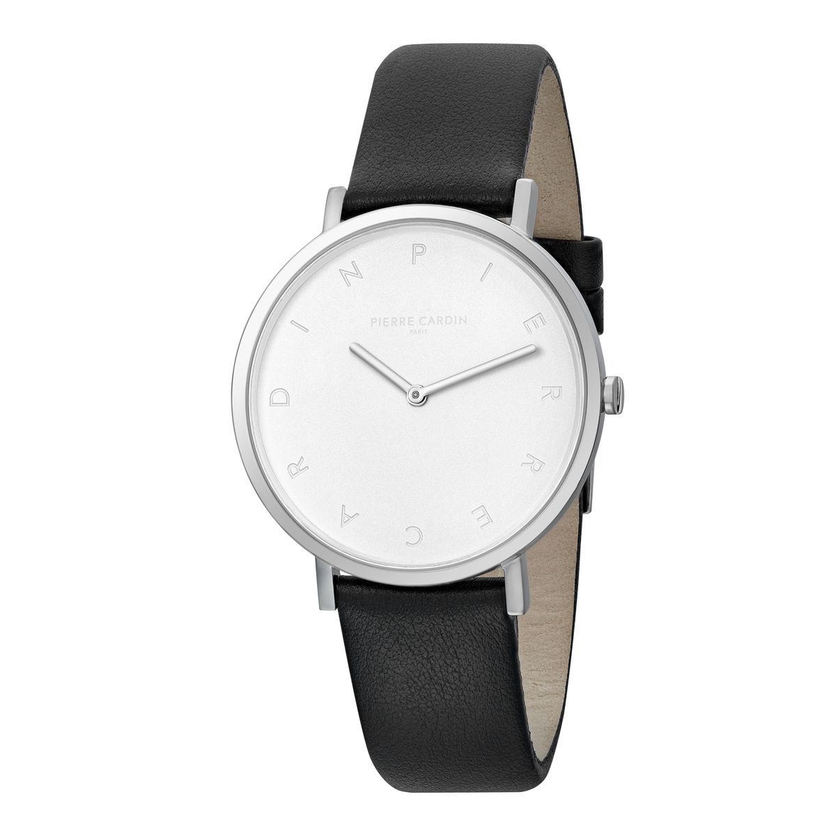 Minimalistische flache Lederarmbanduhr