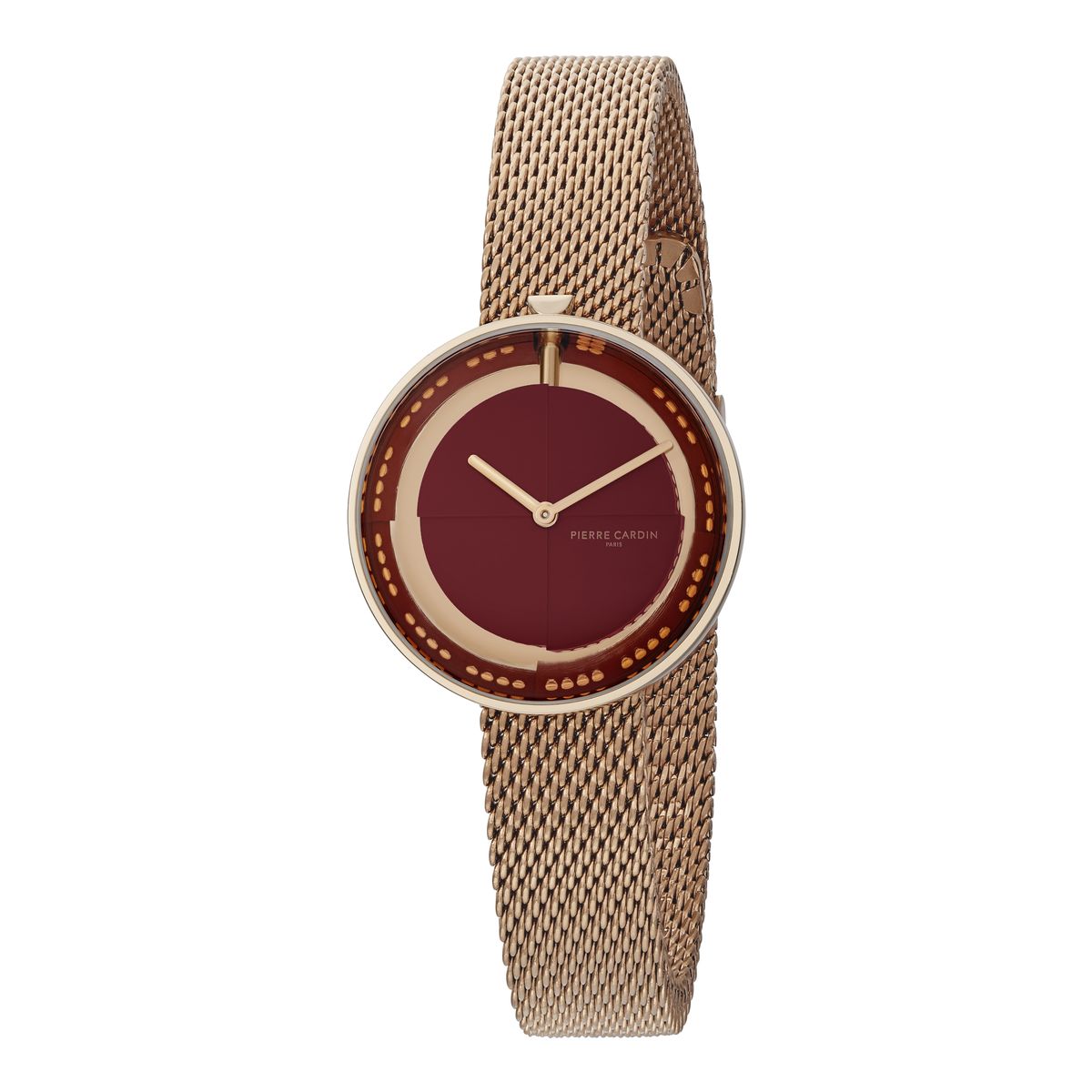 Minimalistische Runduhr mit Milanaise-Armband