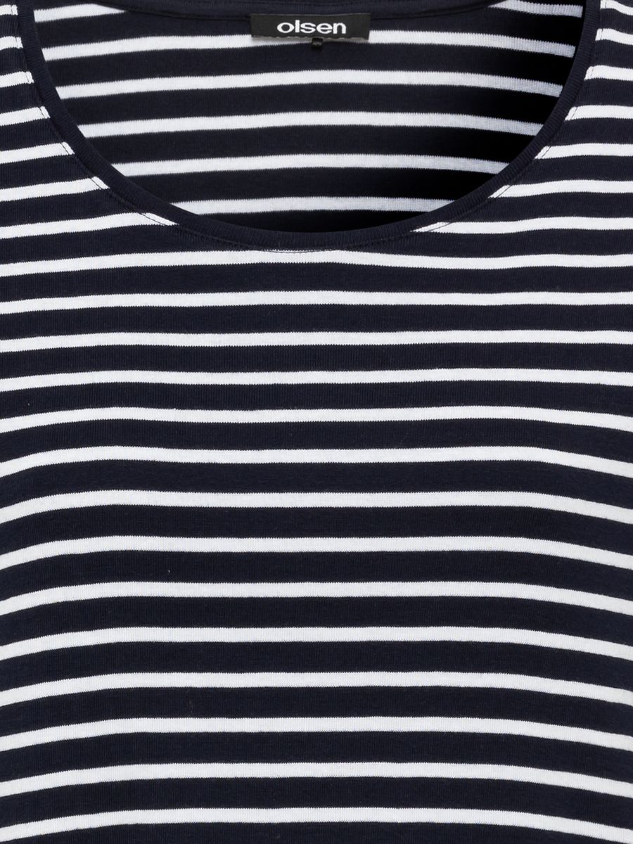 Gestreiftes Baumwollshirt mit 3/4-Arm