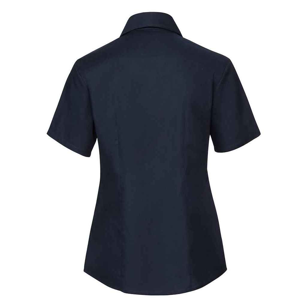 Taillierte Kurzarm-Oxfordbluse