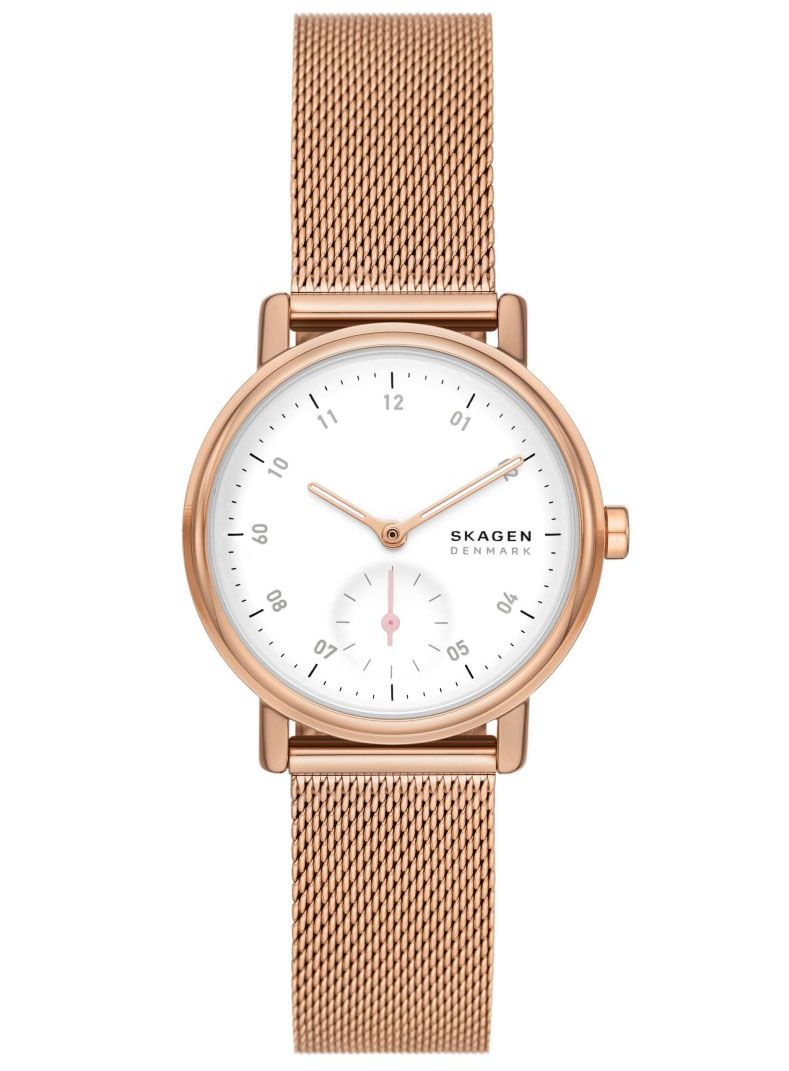 Minimalistische Mesh-Uhr mit kleiner Sekunde