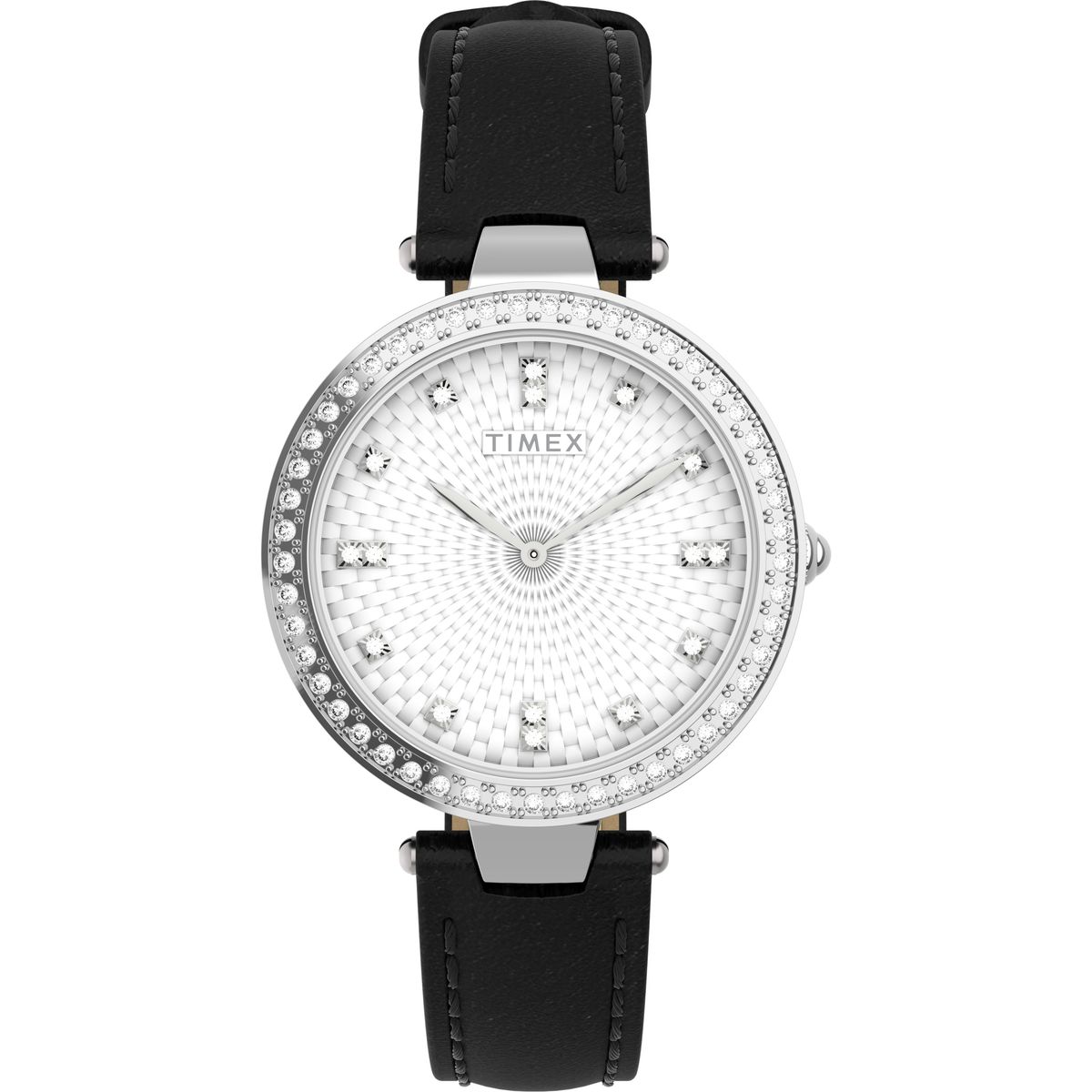 Elegante Analog-Uhr mit Kristallverzierung