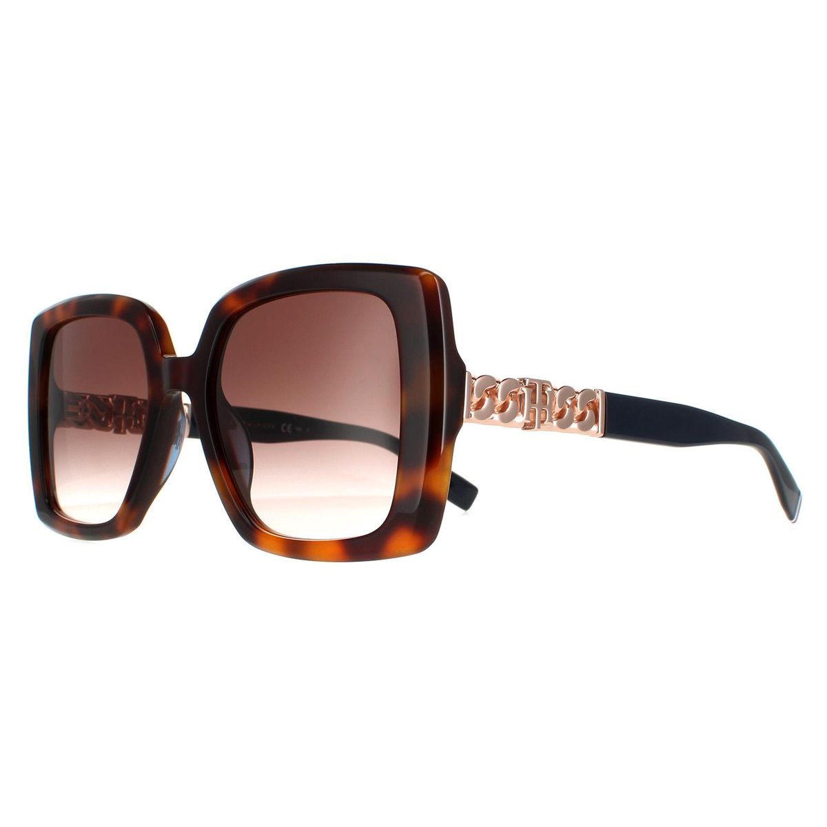 Übergroße Quadratische Sonnenbrille mit Kettendetail