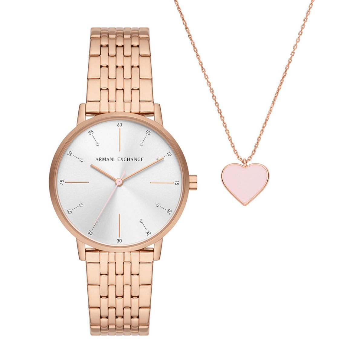 Minimalistische Armbanduhr mit Herzanhänger
