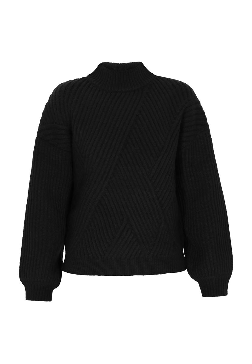 Strukturierter Strickpullover mit Chevron-Rippen