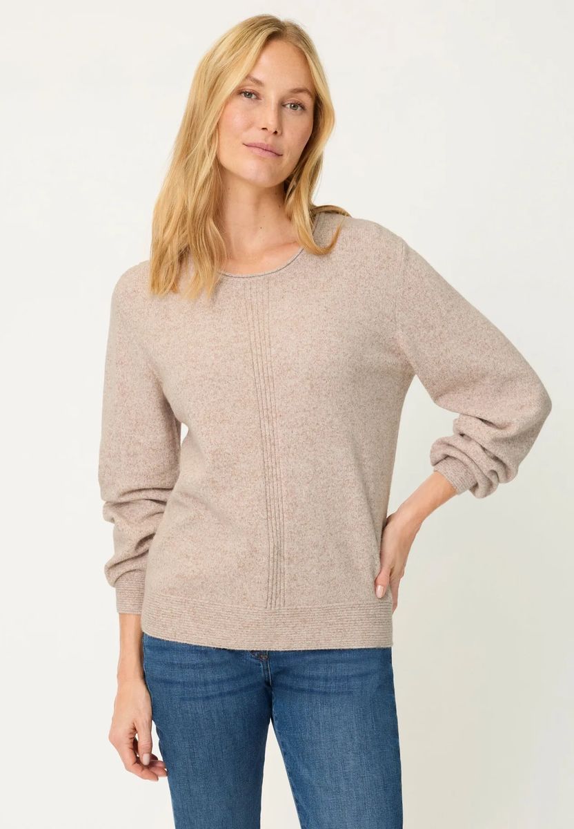 Strickpullover mit strukturiertem Chevron-Muster