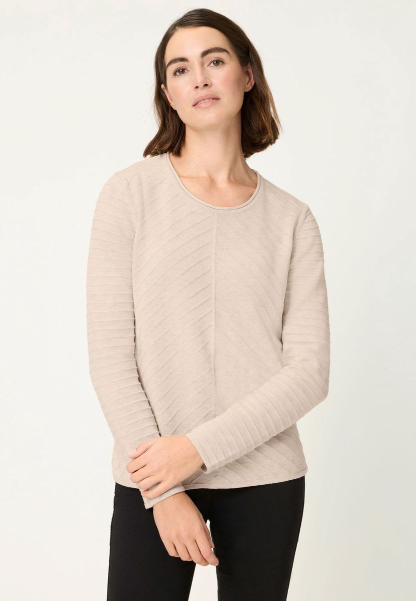 Strickpullover mit strukturiertem Chevron-Muster