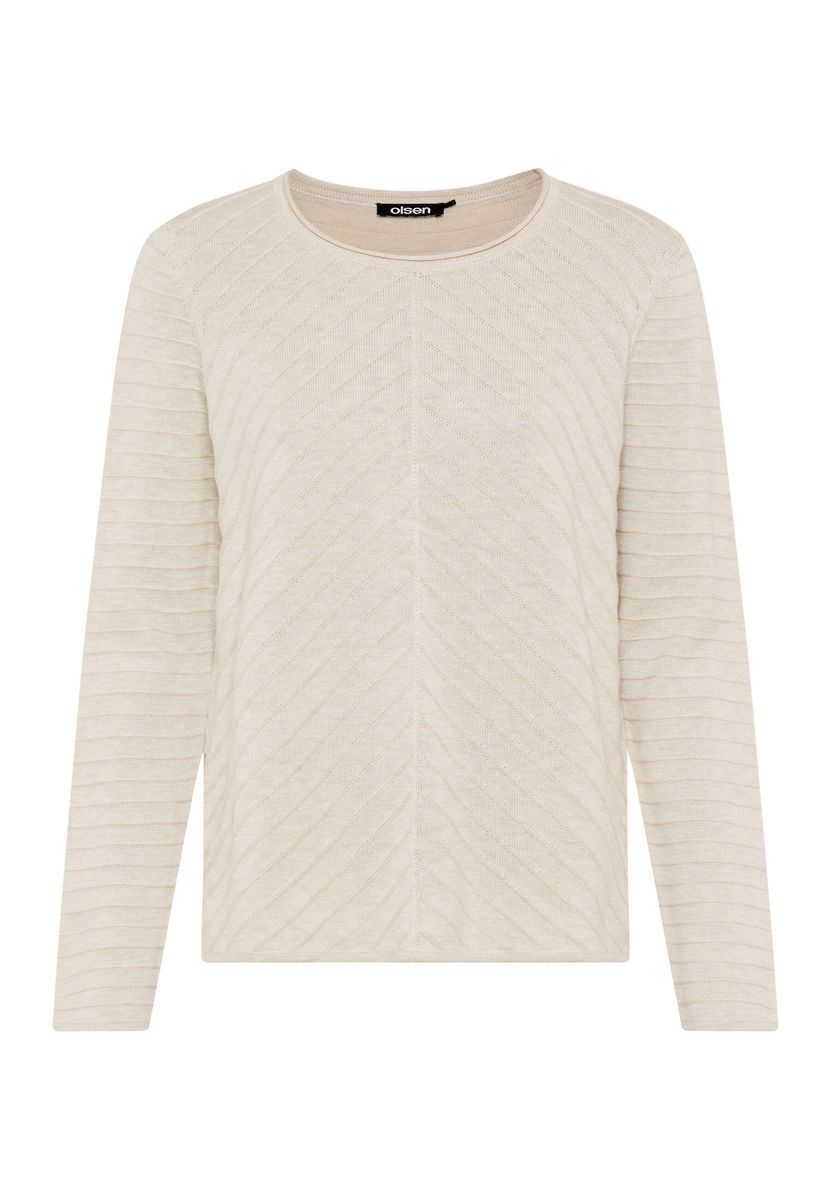 Strickpullover mit strukturiertem Chevron-Muster