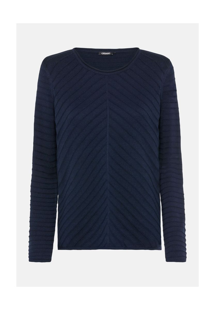 Strukturierter Strickpullover mit Chevron-Muster