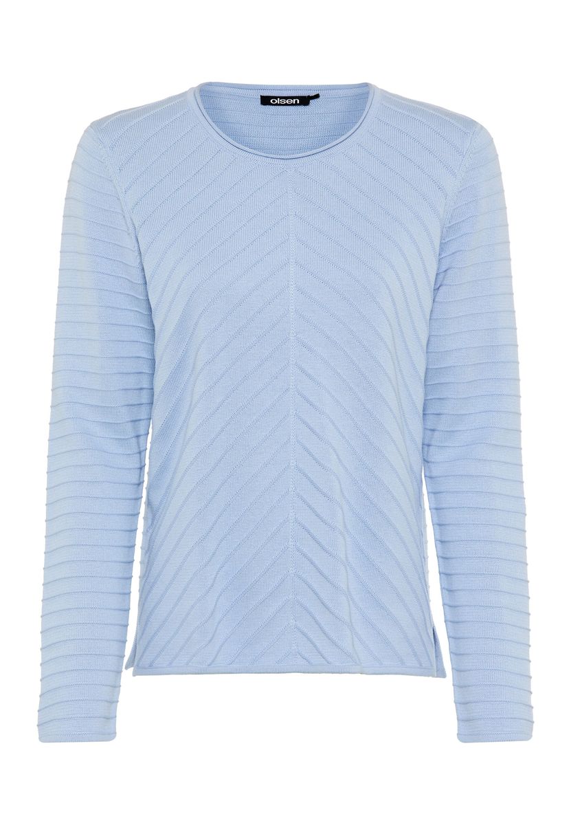 Strukturierter Strickpullover mit Chevron-Muster