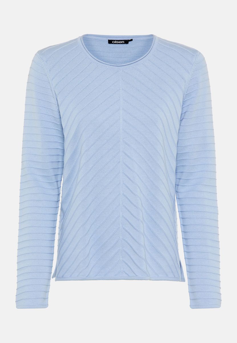 Strukturierter Strickpullover mit Chevron-Muster