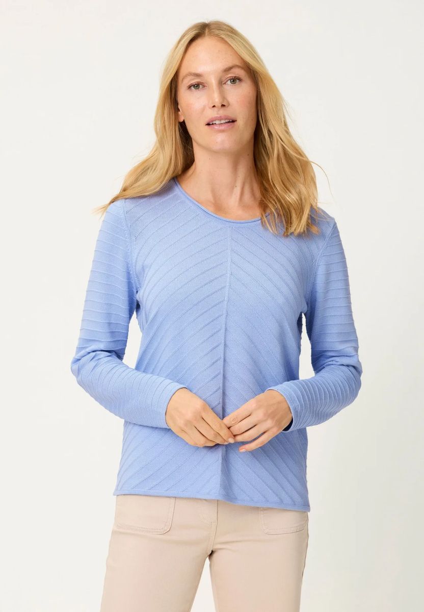 Strukturierter Strickpullover mit Chevron-Muster
