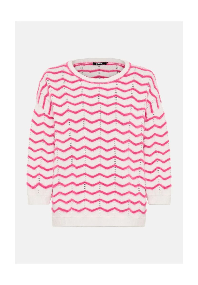 Lockerer Strickpullover mit Zickzackmuster