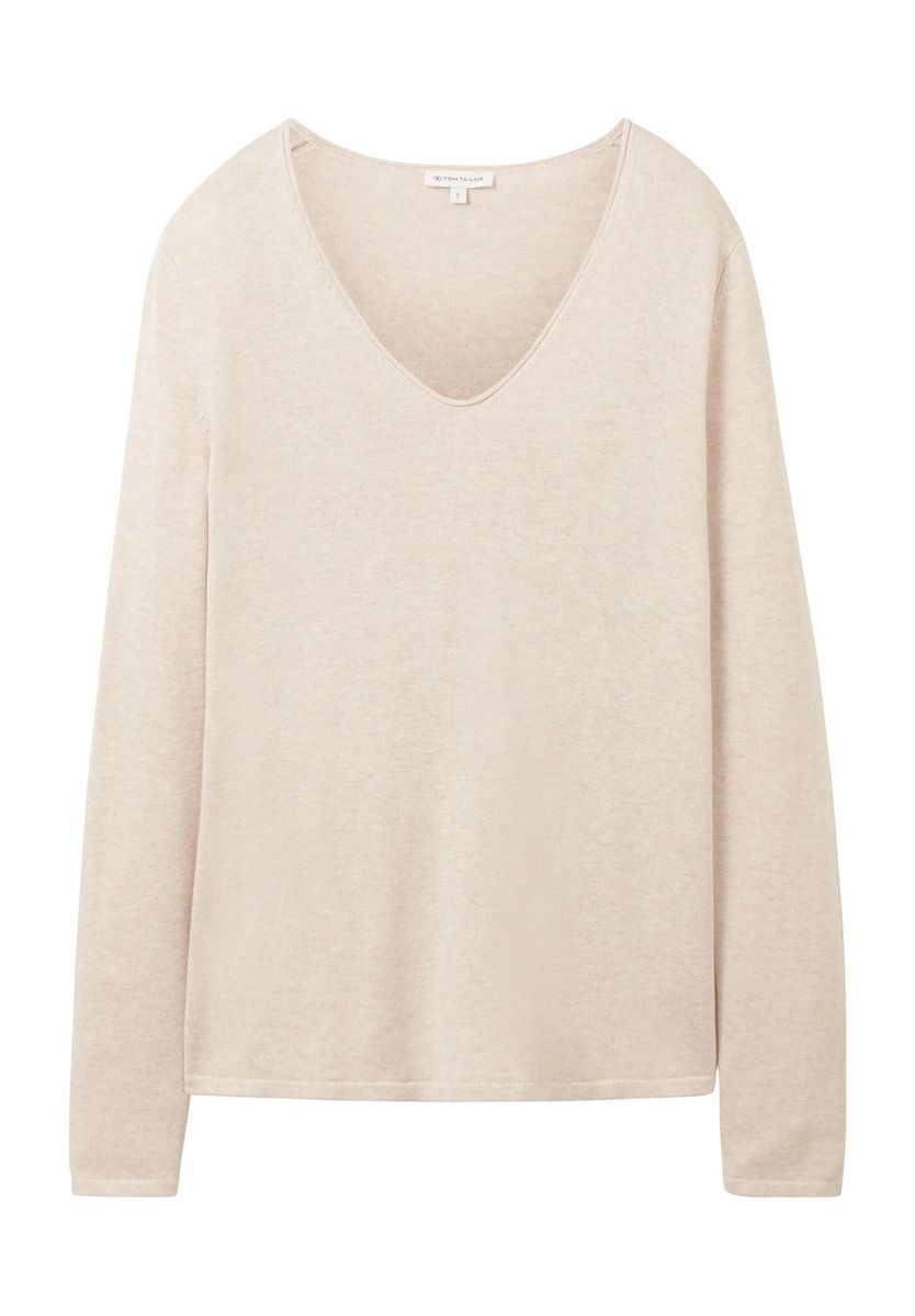 Weicher Strickpullover mit V-Ausschnitt