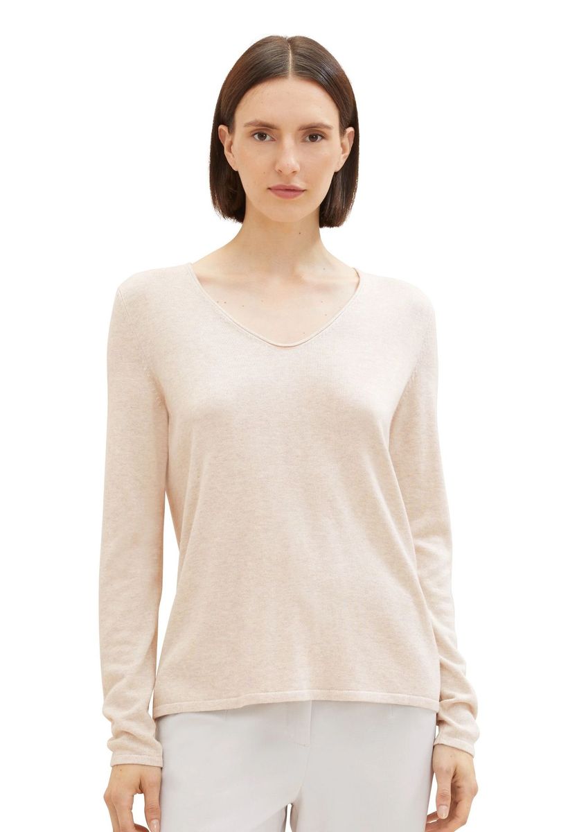 Weicher Strickpullover mit V-Ausschnitt