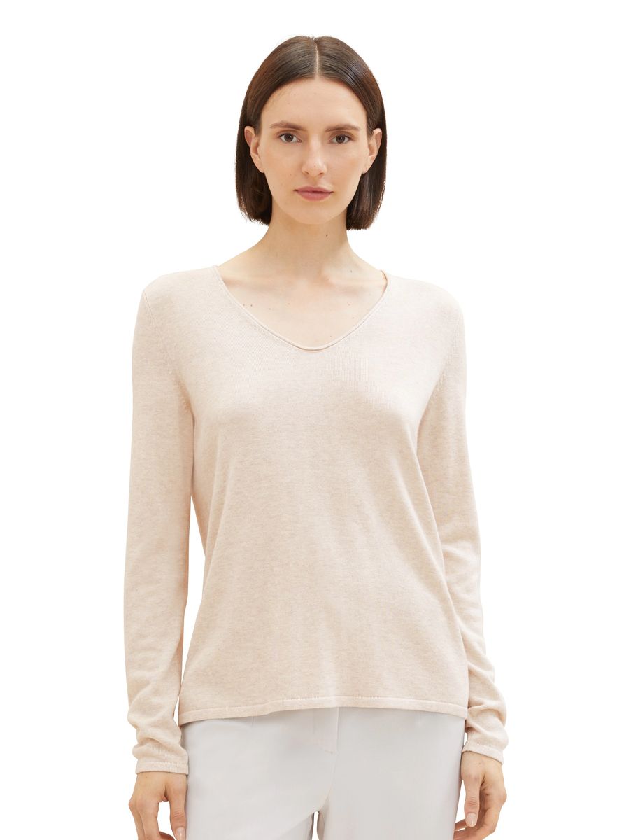 Weicher Strickpullover mit V-Ausschnitt