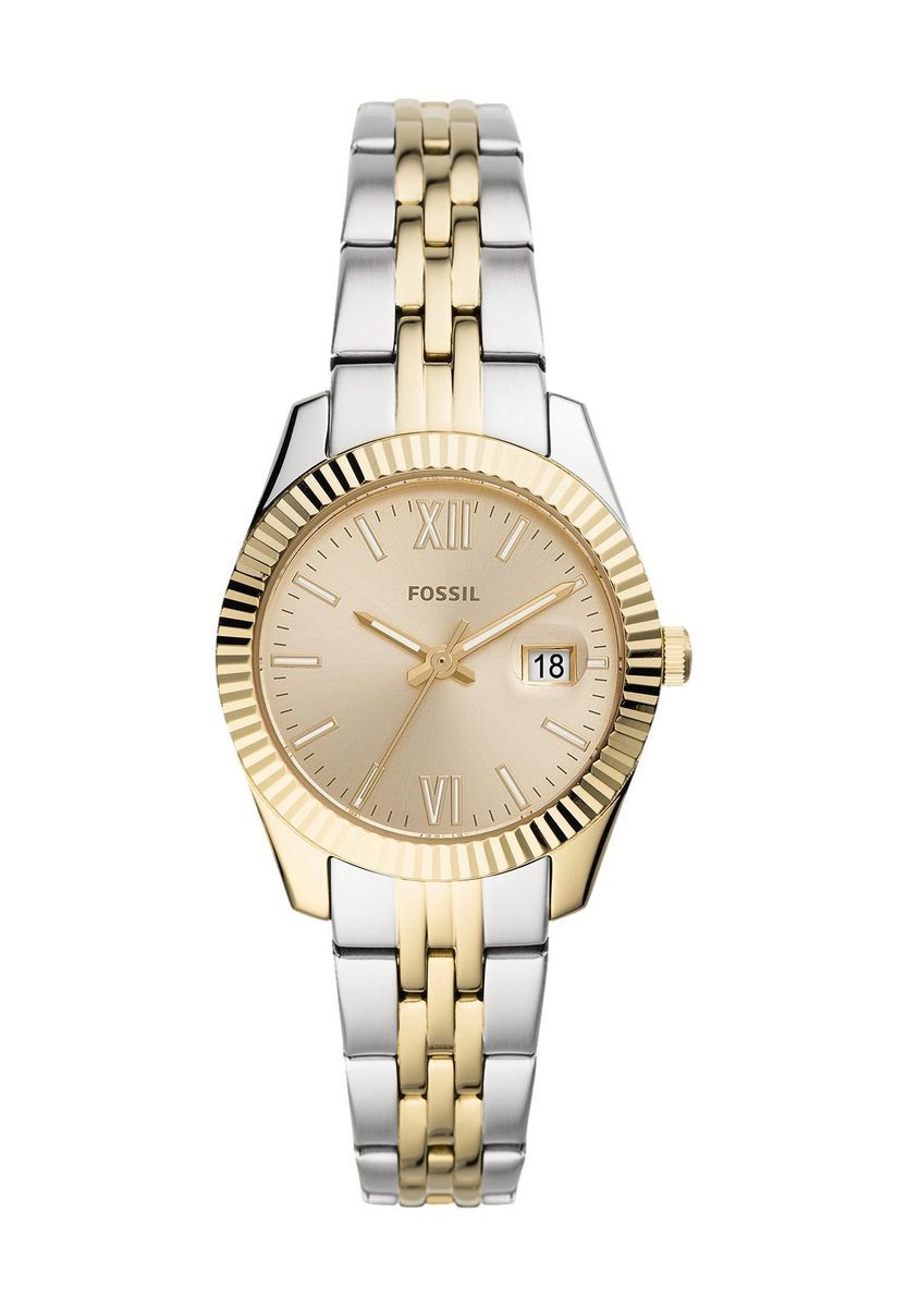 Elegante Gliederarmbanduhr mit Riffellünette