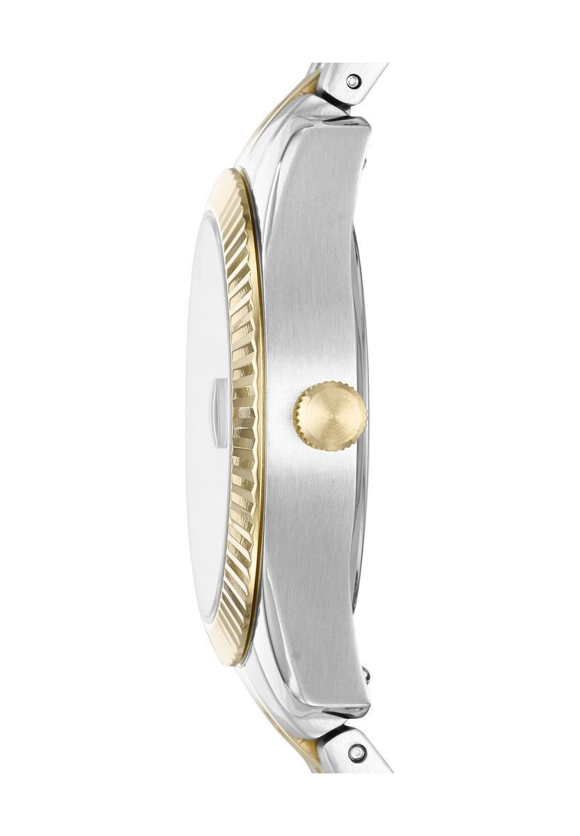 Elegante Gliederarmbanduhr mit Riffellünette