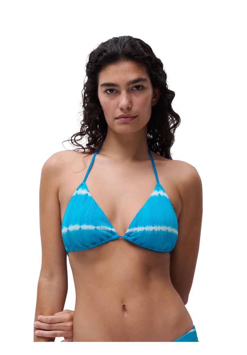 Texturiertes Tie-Dye Triangel-Bikini-Oberteil