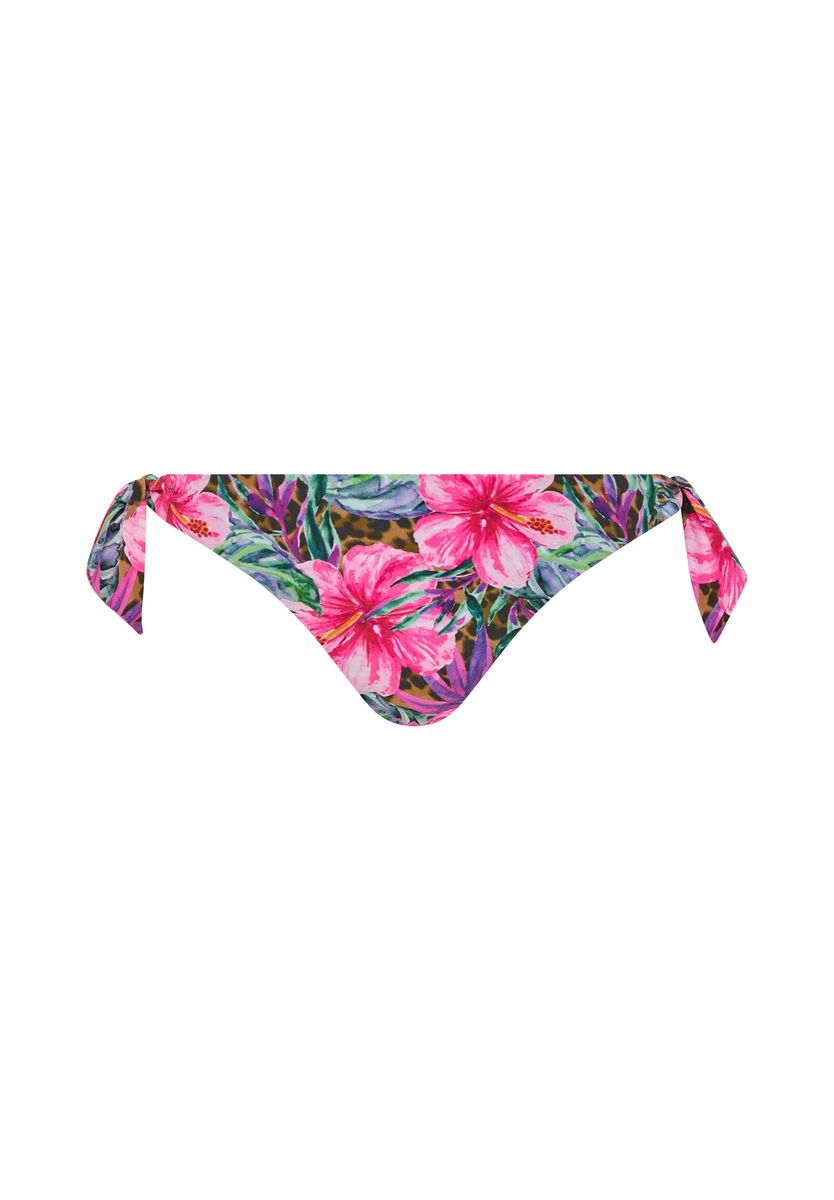 Bikini-Slip mit Blumenprint und Schnürung