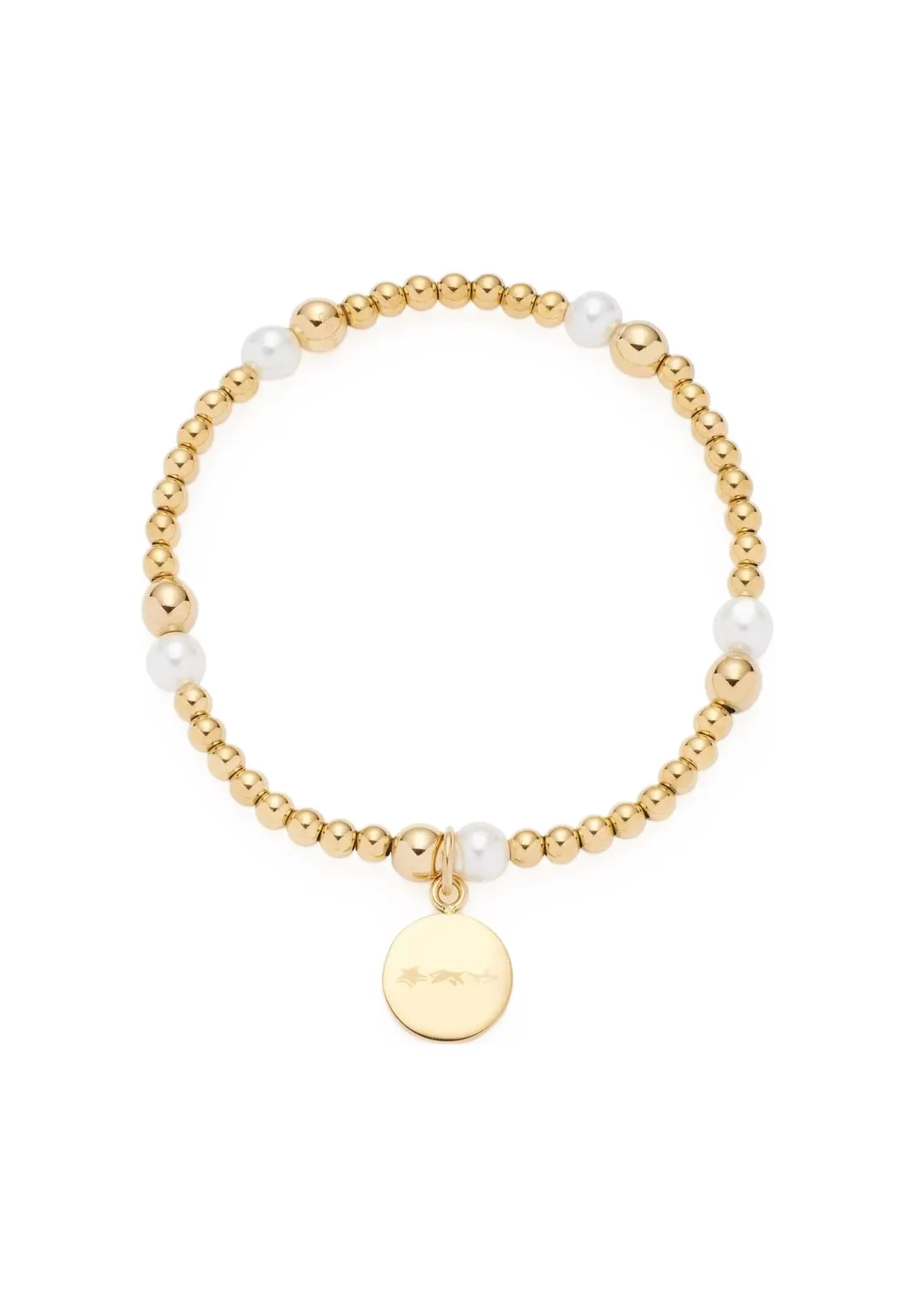 Goldplattiertes Perlen- und Kugelarmband
