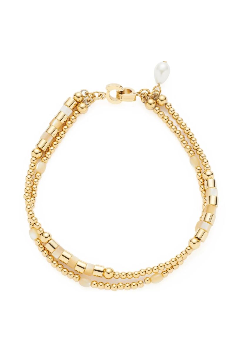 Zweireihiges Perlmutt-Perlenarmband