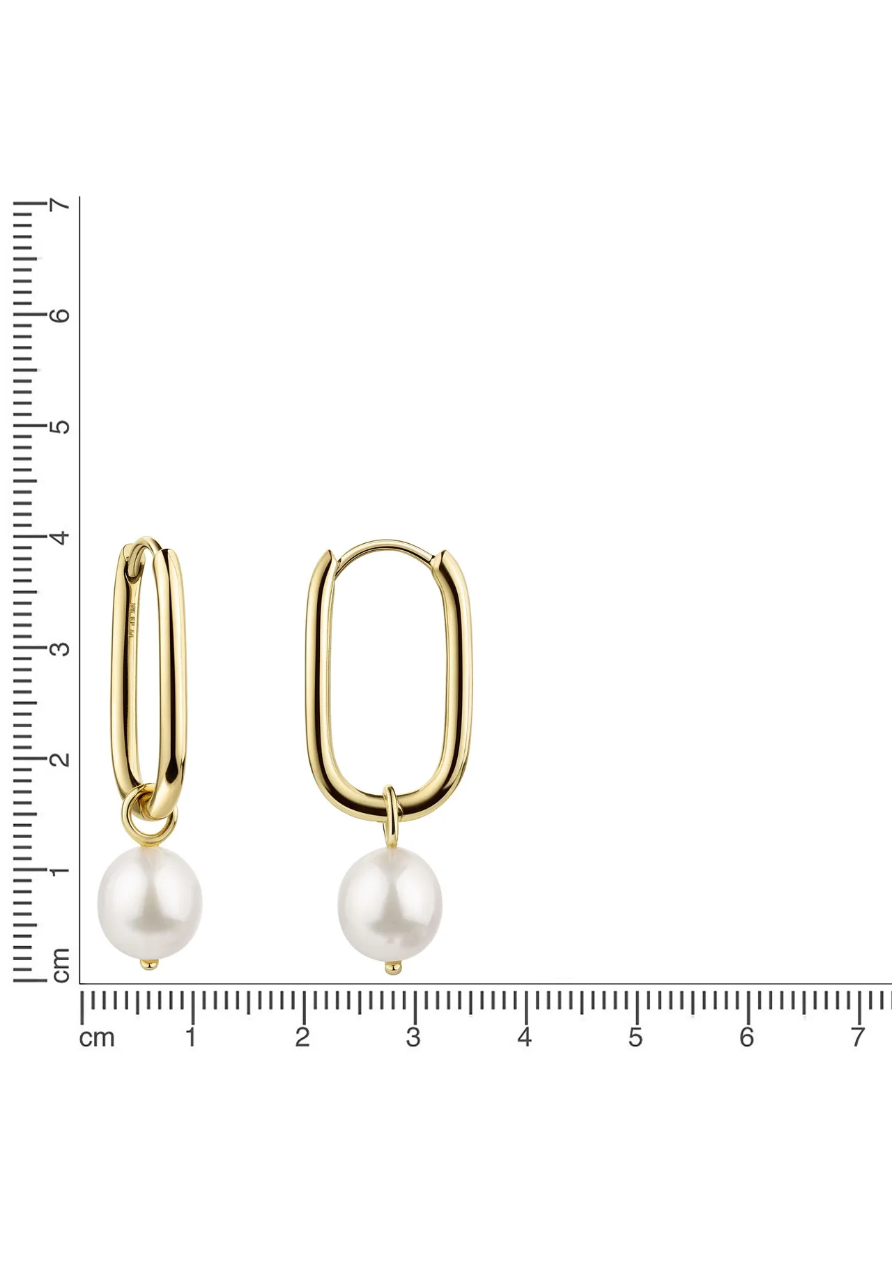 Elegante ovale Creolen mit Perlen