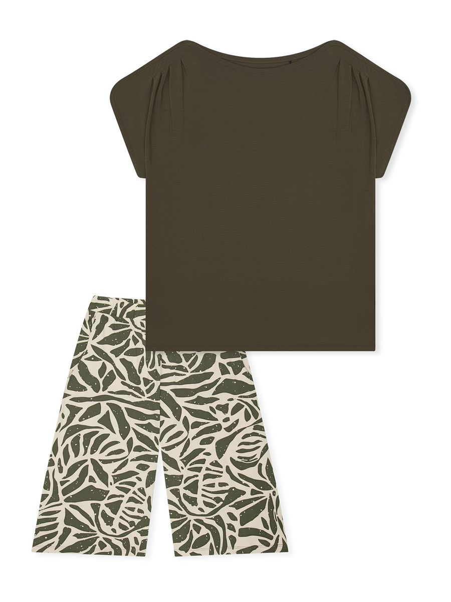 Premium-Loungewear-Set mit T-Shirt und Culotte