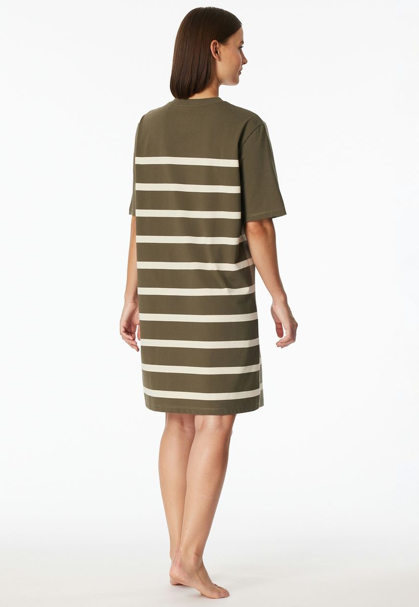 Gestreiftes Loose-Fit Jersey Nachthemd