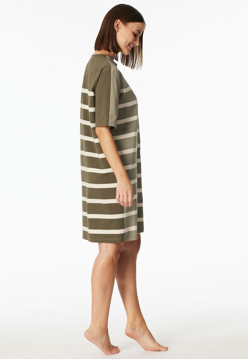 Gestreiftes Loose-Fit Jersey Nachthemd