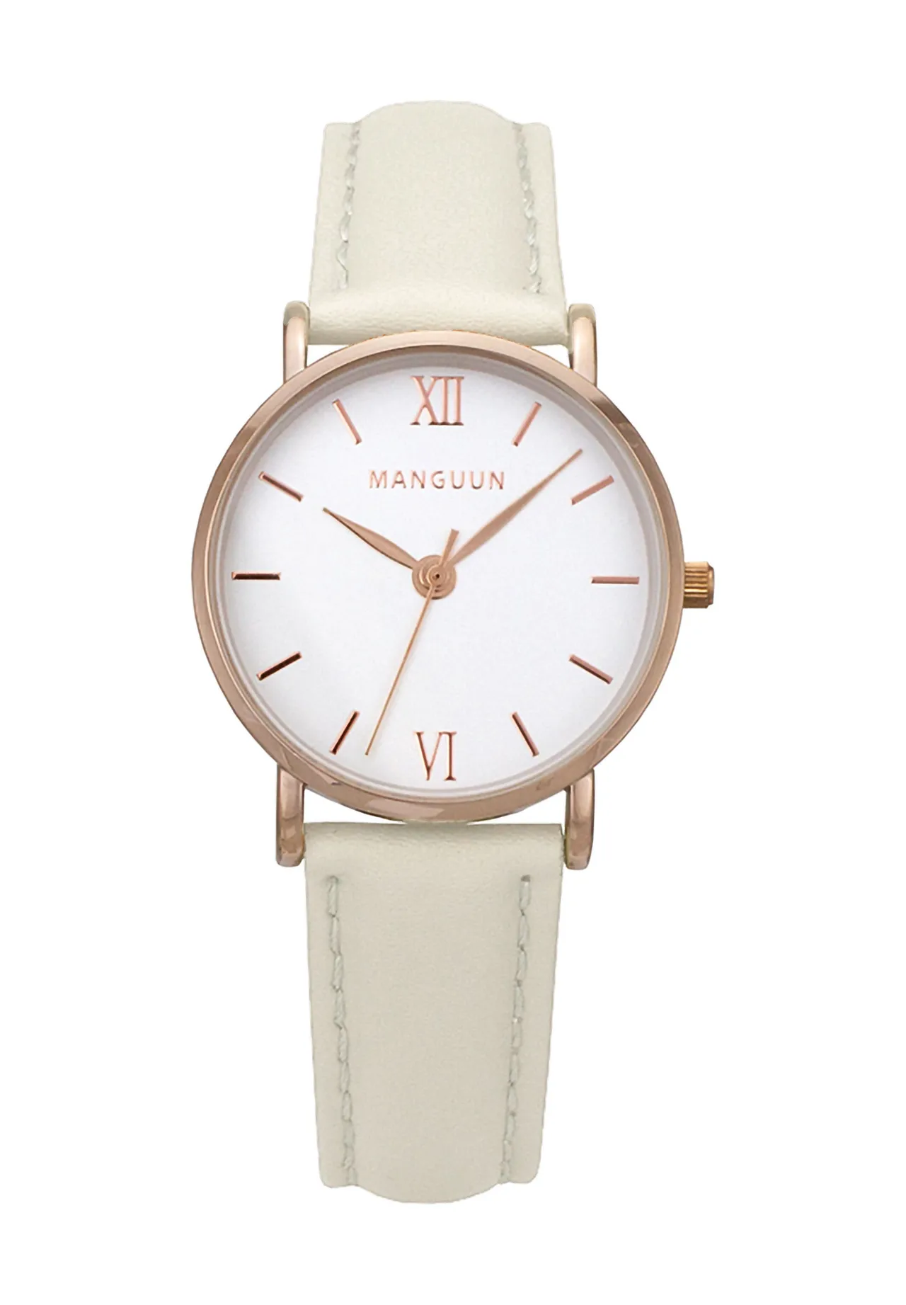 Klassische minimalistische Armbanduhr in Roségold