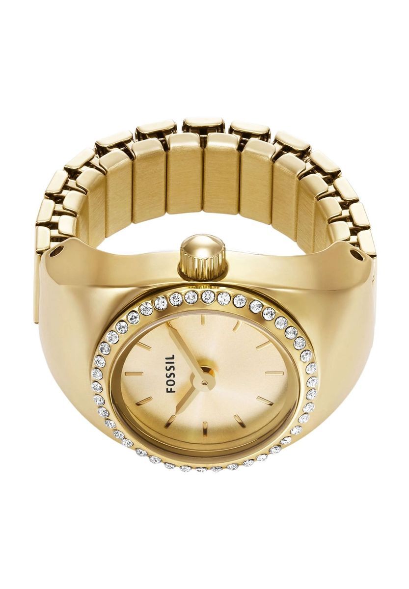 Elegante Ring-Uhr mit Kristallbesatz