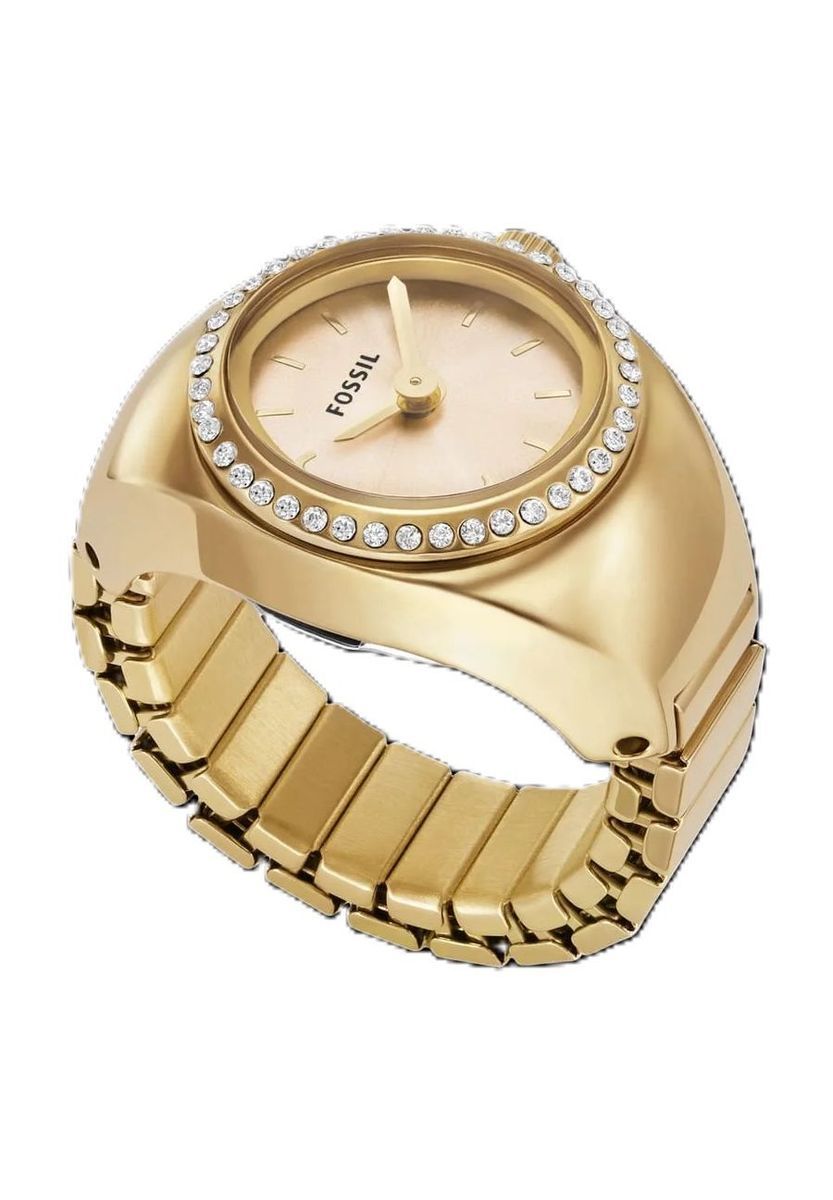 Elegante Ring-Uhr mit Kristallbesatz