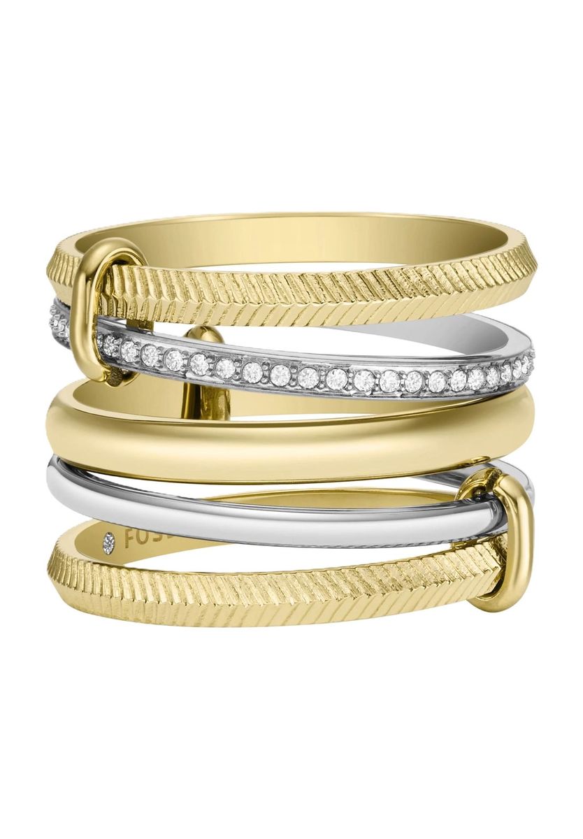Ineinander Verschlungener Mehrreihiger Kristall-Ring
