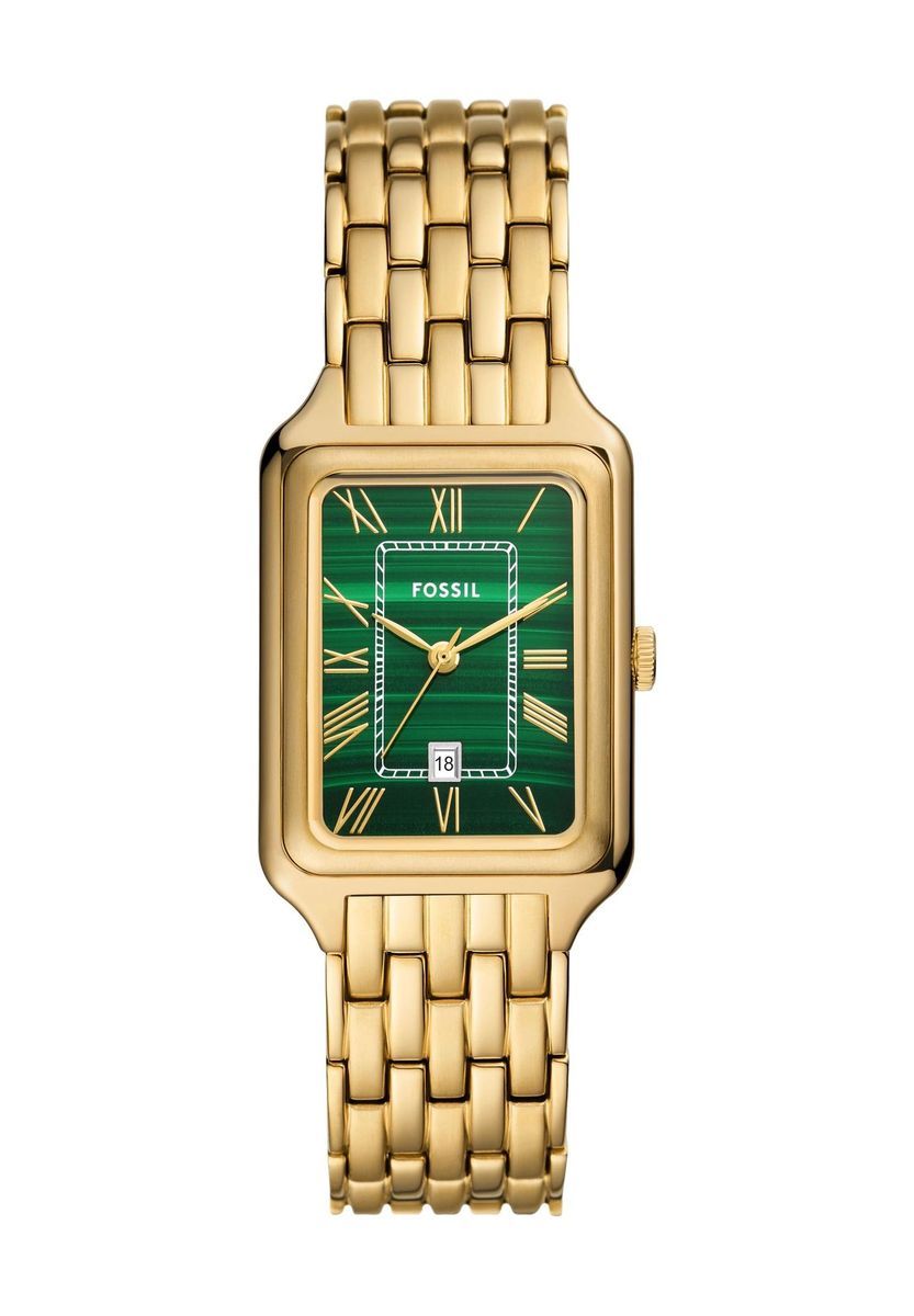 Elegante rechteckige Uhr mit Malachit-Zifferblatt