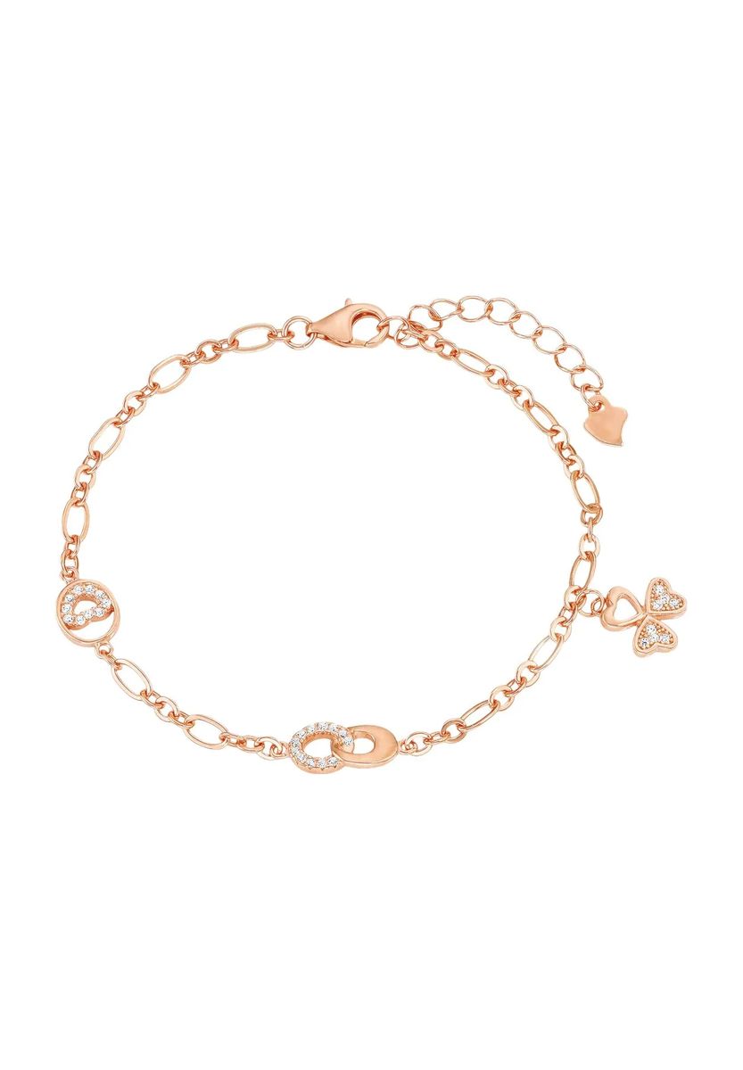 Roségoldenes Bettelarmband mit Zirkonia