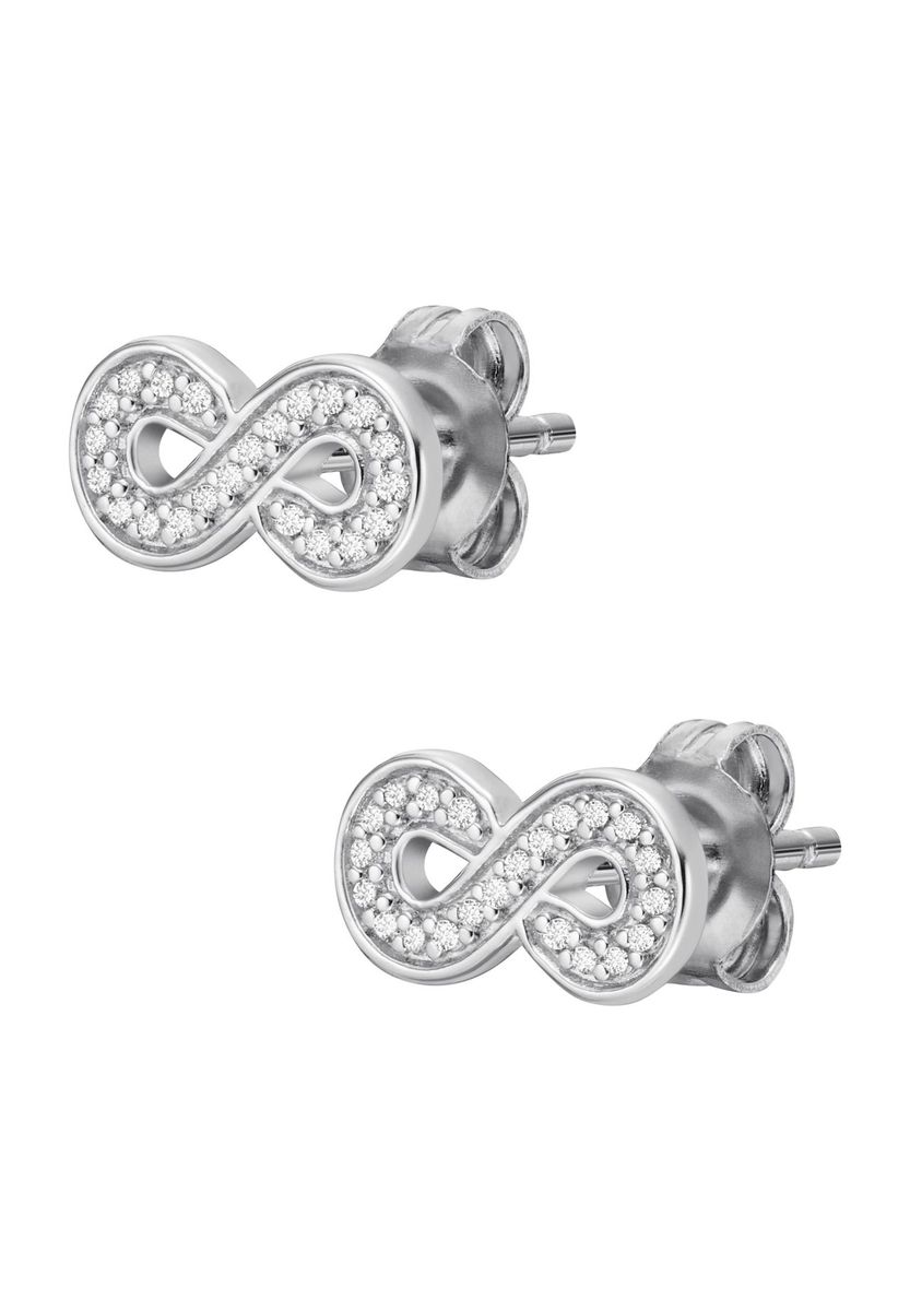 Elegante Unendlichkeitssymbol-Ohrstecker aus Silber