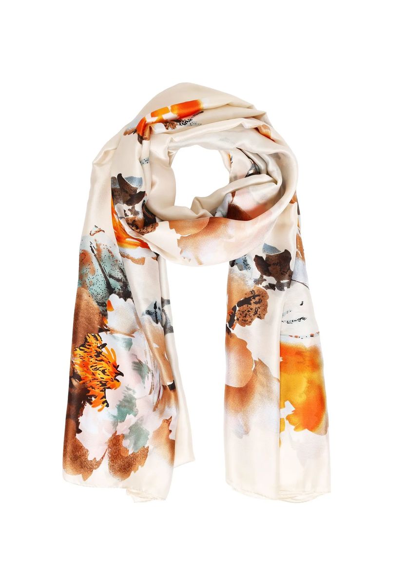 Schal mit floralem Aquarell-Print
