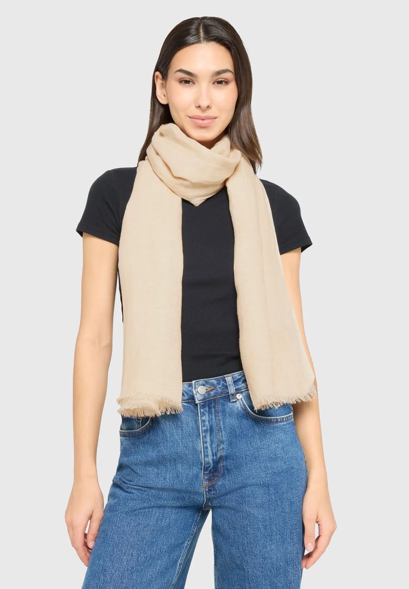 Leichtes Pashmina-Tuch mit Fransen