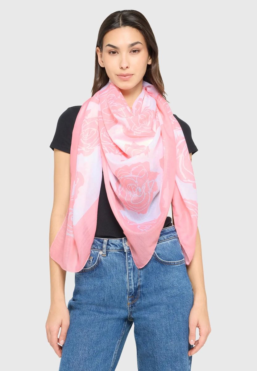 Quadratisches Halstuch mit Rosen-Print
