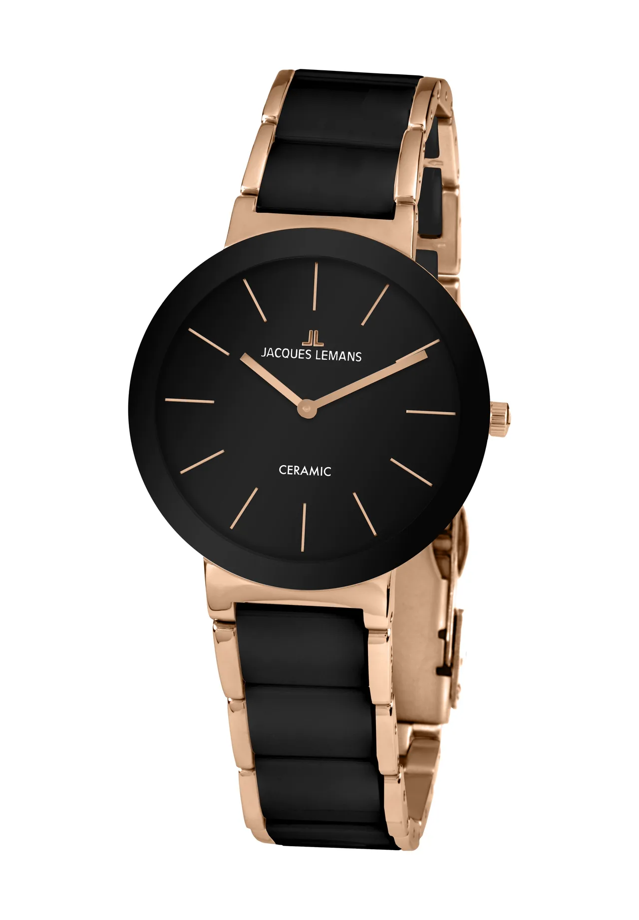 Minimalistische Gliederarmbanduhr mit Keramik