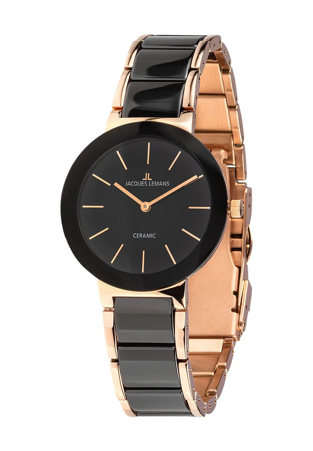 Minimalistische Gliederarmbanduhr mit Keramik