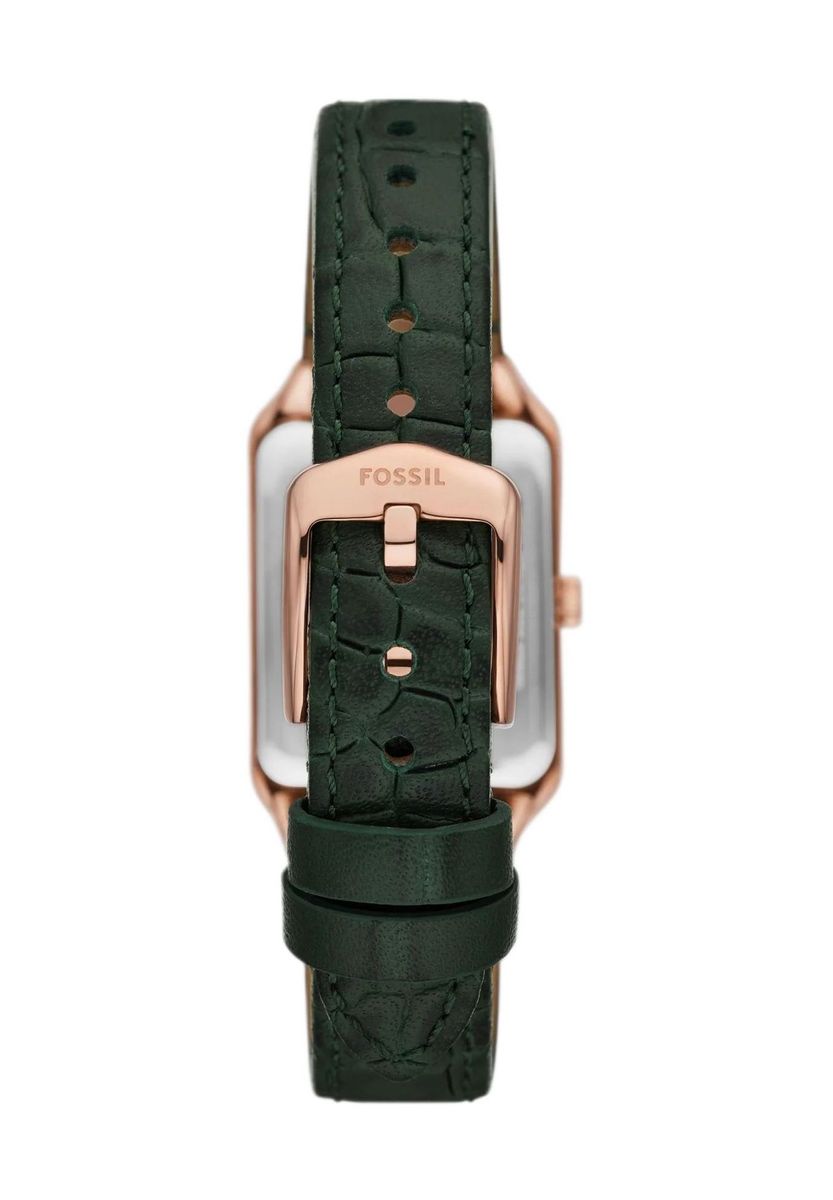 Elegante rechteckige Uhr mit Lederarmband