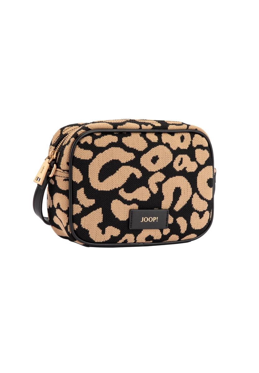 Strick-Umhängetasche mit Leopardenmuster