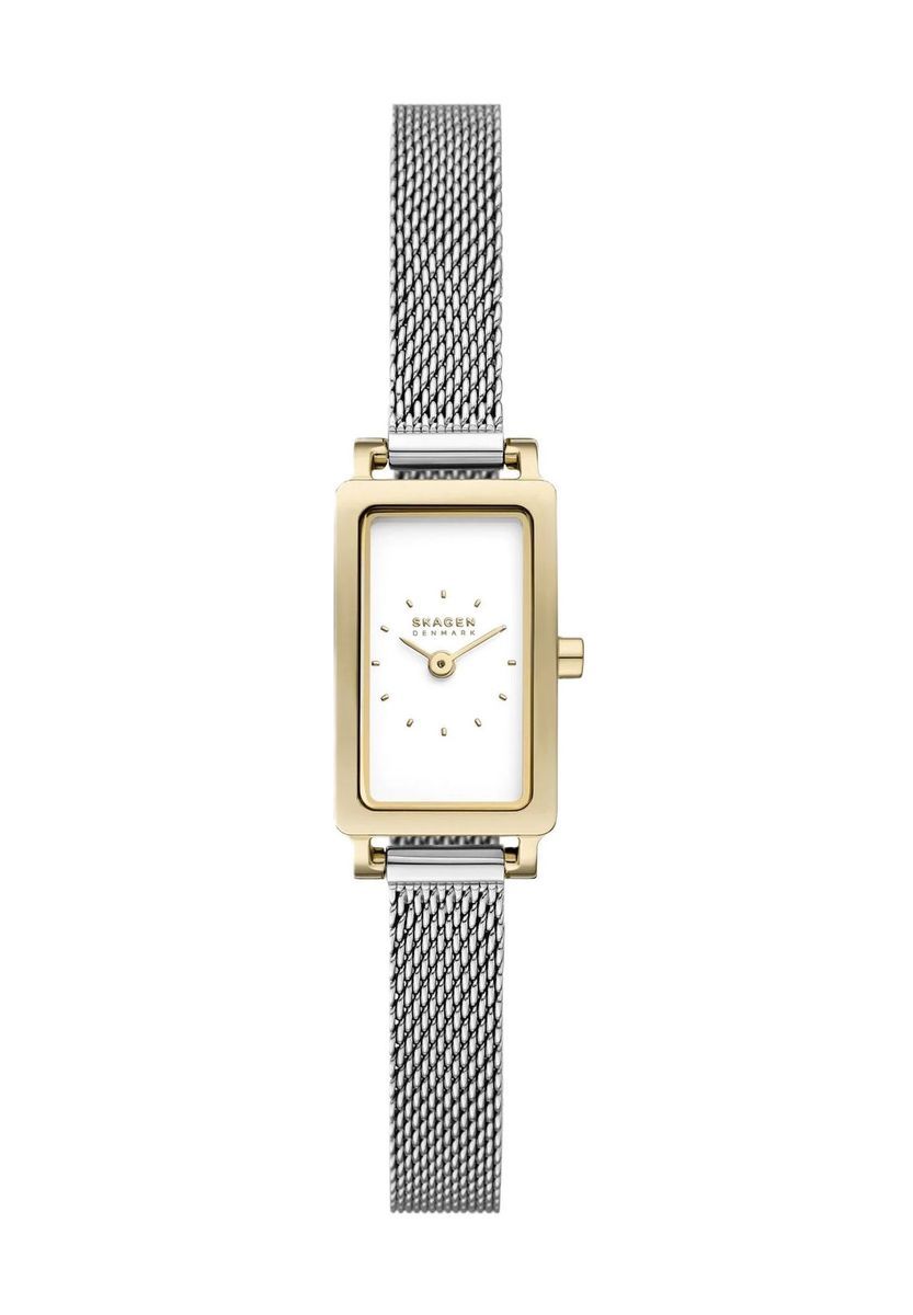 Elegante rechteckige zweifarbige Armbanduhr